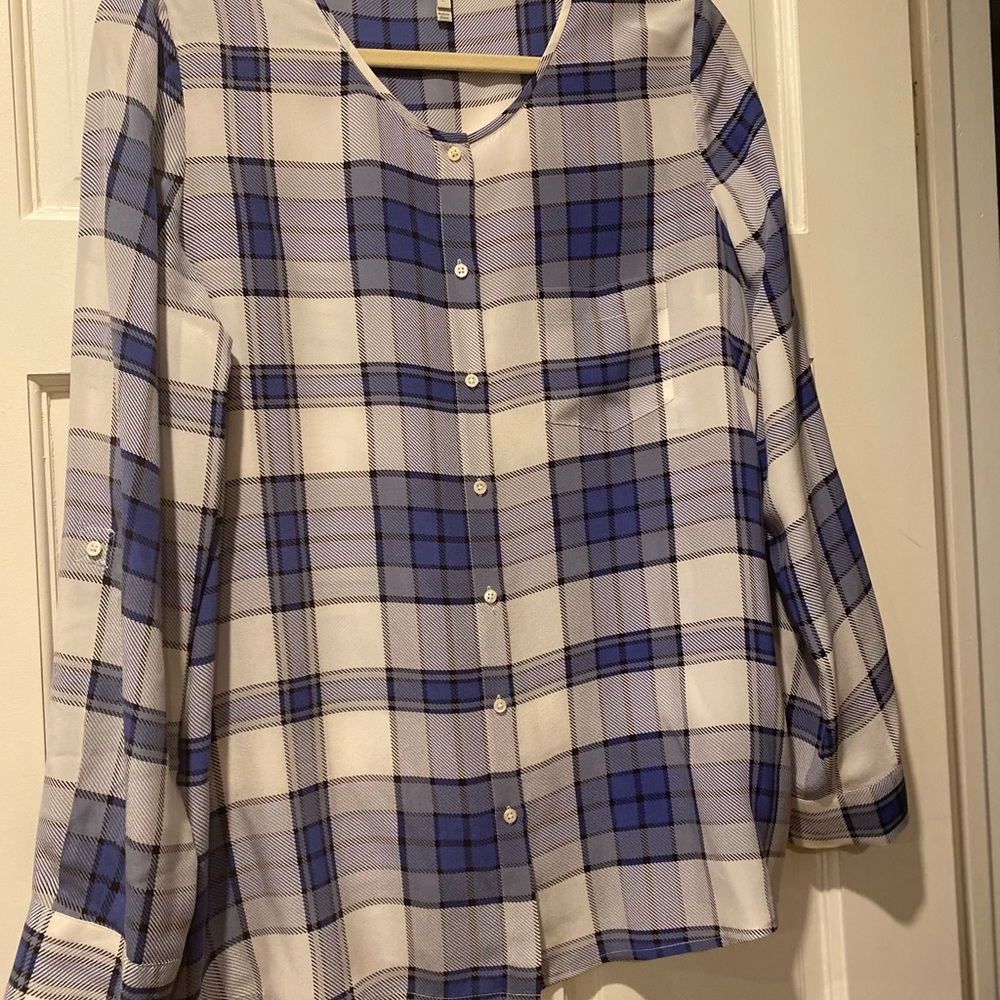 EUC Joie Silk Sz L Plaid Blouse